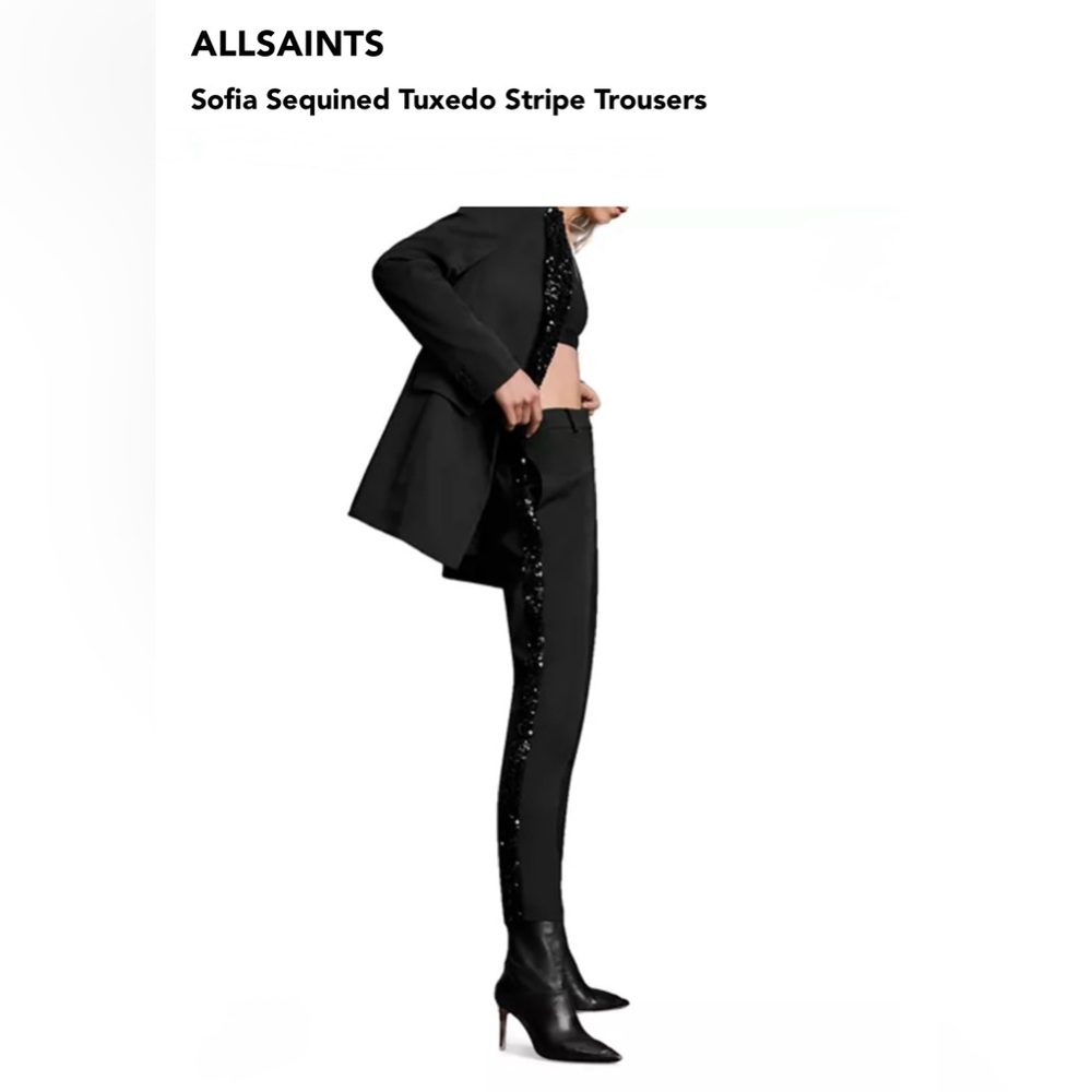 ALLSAINTS
Sofia Sequined Tuxedo Stripe Trousers